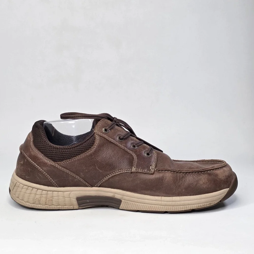 OrthoFeet Leo 428 Men's 12 D Medium Brown Leather Walking Shoes Comfort Casual